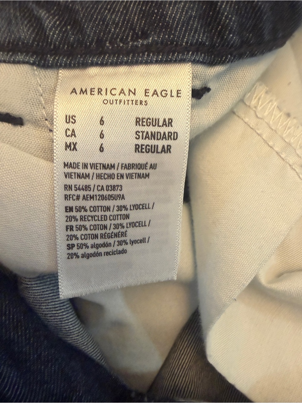American Eagle Size 6 Dark Wash Wide Leg Jeans Front Seam - Picture 7 of 7